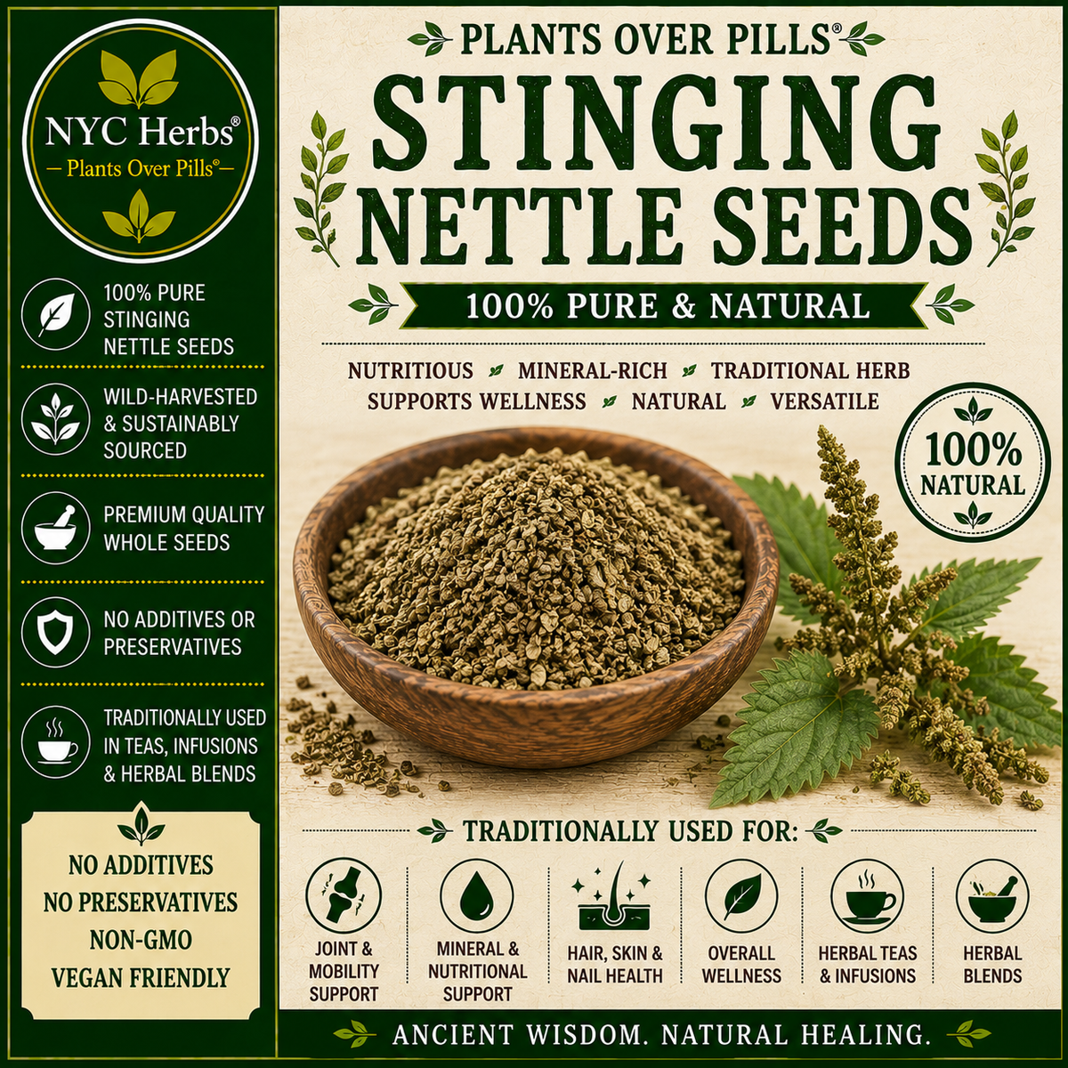Stinging Nettle Seeds c/s | Kidney Strength & Adrenal Support